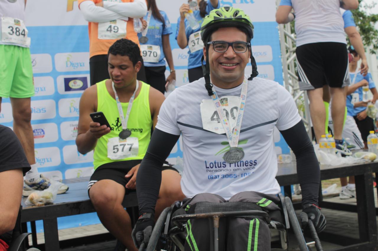 Davi Rodrigo, primeiro lugar na categoria 2km para cadeirantes