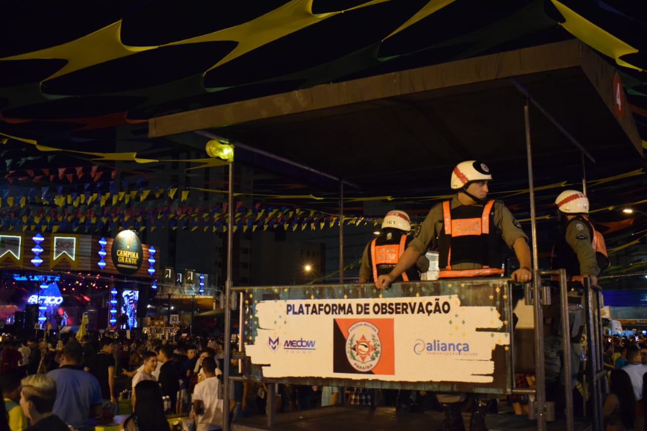 Posto de policiamento nas proximidades do palco principal (Foto: André Luís)